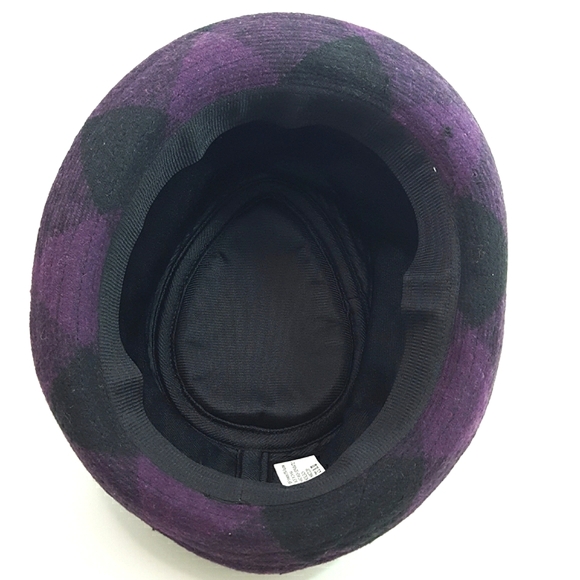 Y2K Le-chateau💜Purple-Black Checkered Fedora Hat - Picture 5 of 8